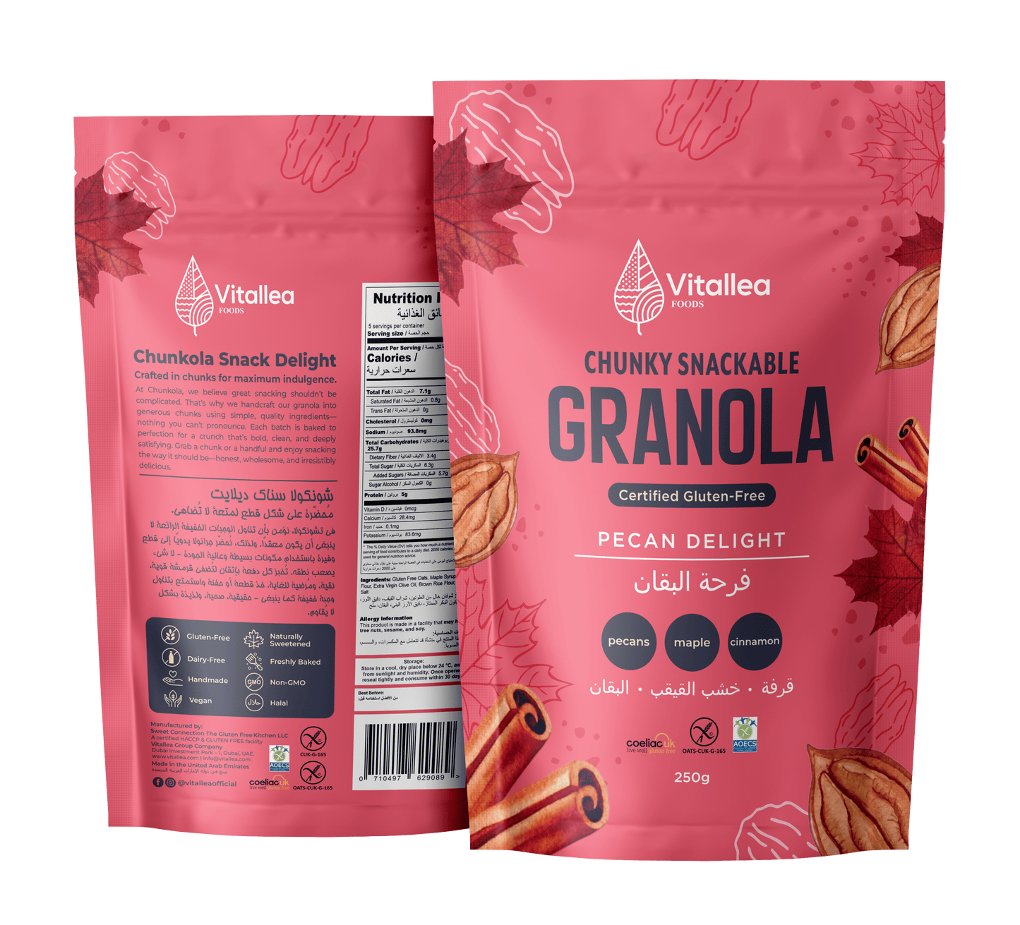 VITALLEA SNACKABLE GRANOLA PECAN DELIGHT - 250G